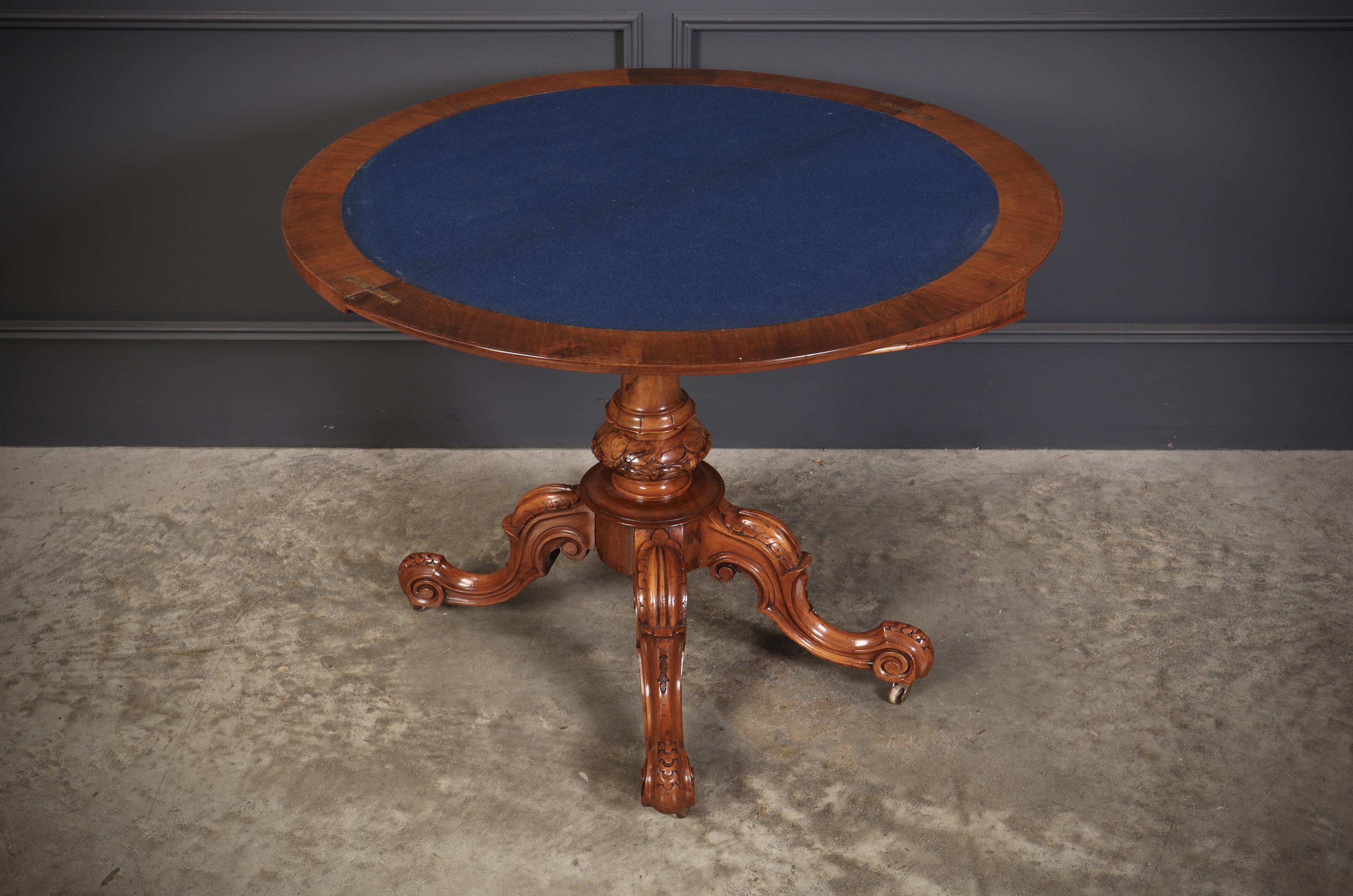 Victorian Marquetry Inlaid Burr Walnut Card Table - Image 8